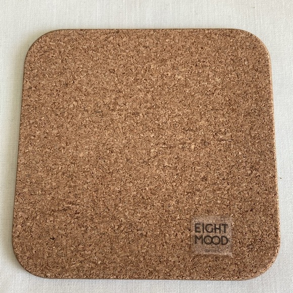 geometric summer table coasters with cork backing - set of 4 - Picture 3 of 4